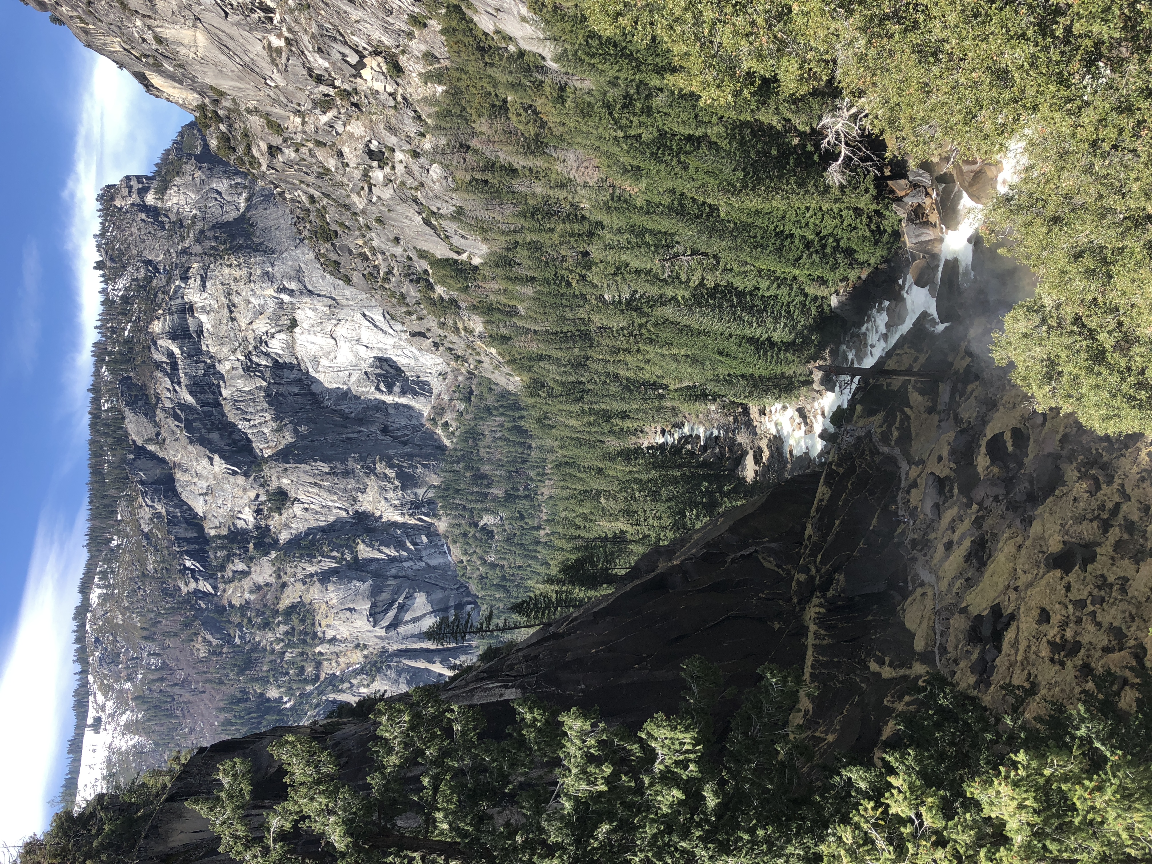 looking back on the Mist Trail in Yosemite National Park